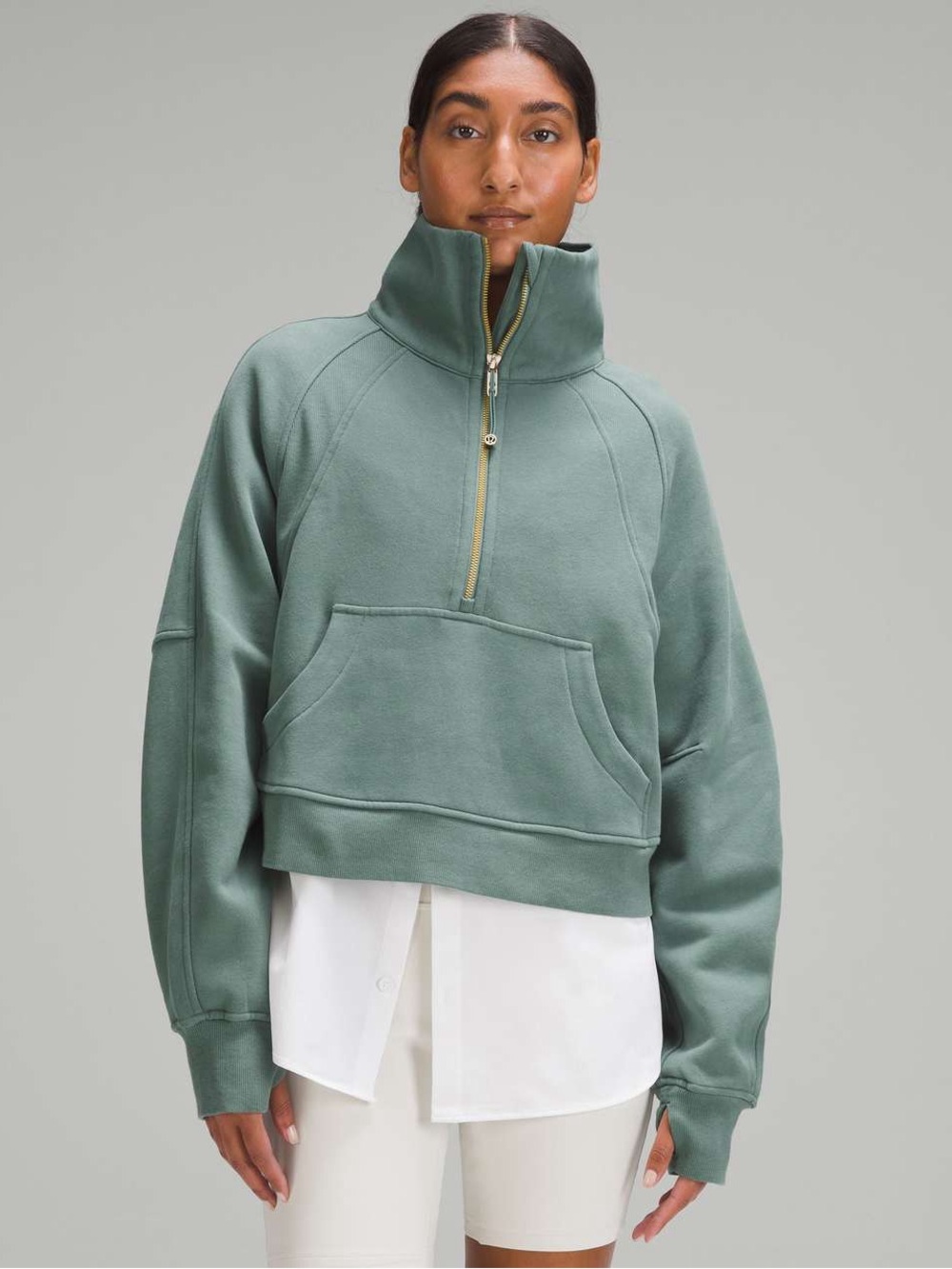 Lululemon Half-Zip Pullover Sweater in Sage Green